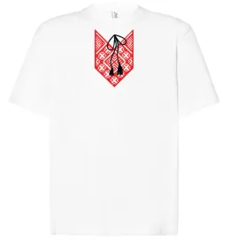 Футболка Оверсайз Red embroidery ВИШИВКА Білий фото