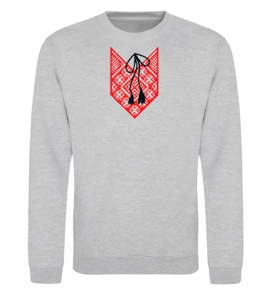 Світшот Red embroidery ВИШИВКА Сірий меланж фото