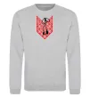 Світшот Red embroidery ВИШИВКА Сірий меланж фото