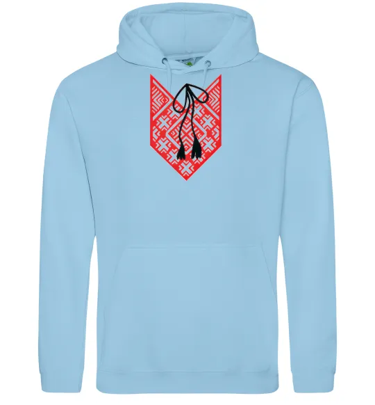 Чоловіча толстовка (худі) Red embroidery ВИШИВКА Блакитний фото