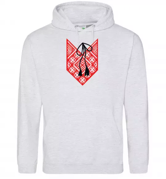 Жіноча толстовка (худі) Red embroidery ВИШИВКА Сірий меланж фото