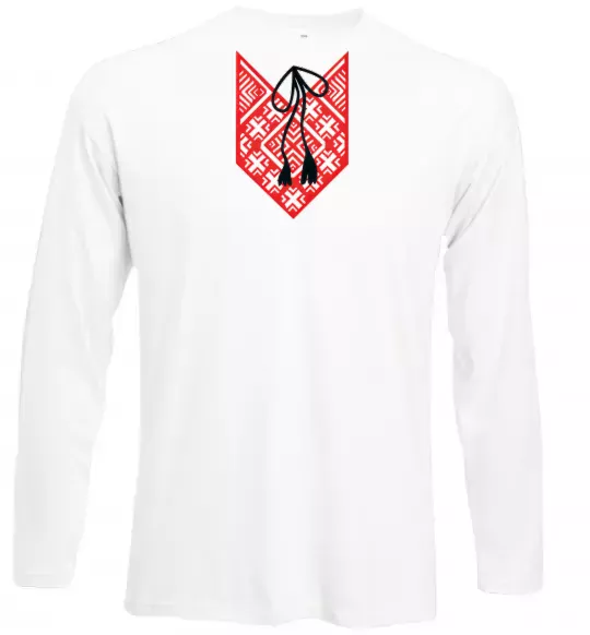 Лонгслив Red embroidery ВИШИВКА Белый фото