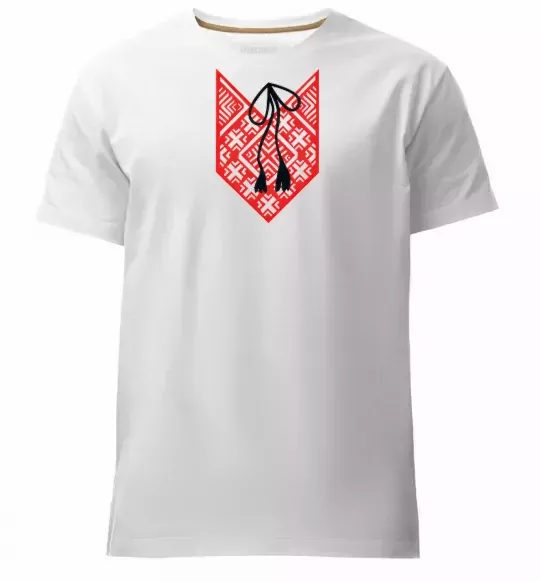 Чоловіча преміум футболка Red embroidery ВИШИВКА Білий фото