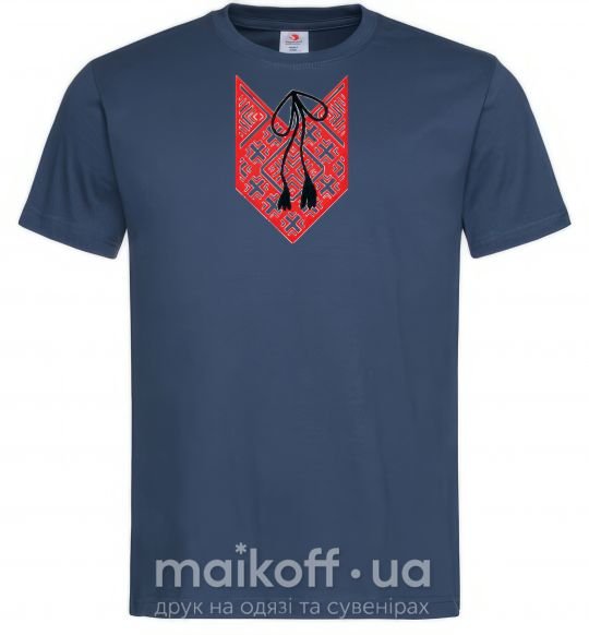 Мужская футболка Red embroidery Темно-синий фото