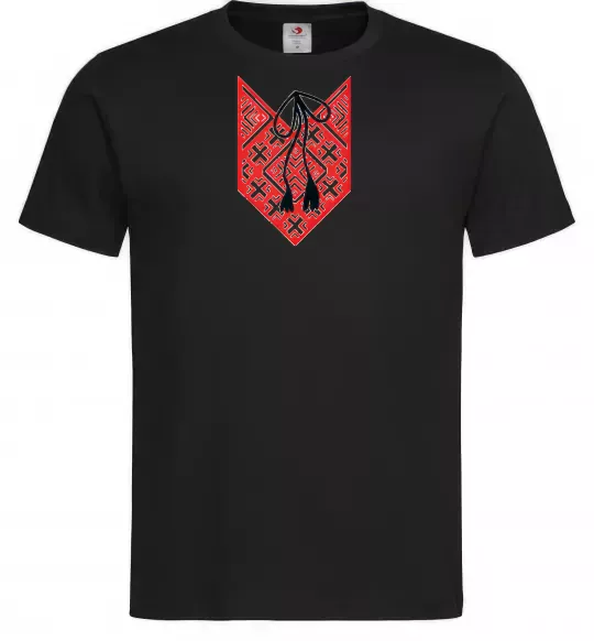 Мужская футболка Red embroidery ВИШИВКА Черный фото