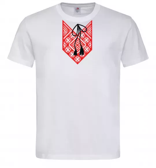 Мужская футболка Red embroidery ВИШИВКА Белый фото