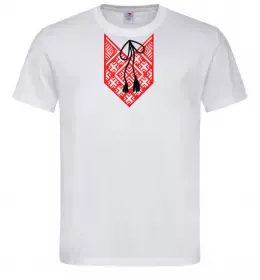 Мужская футболка Red embroidery ВИШИВКА Белый фото