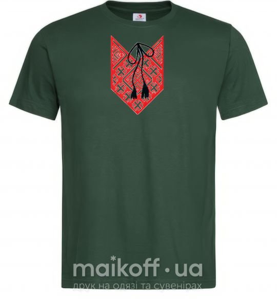 Мужская футболка Red embroidery Темно-зеленый фото