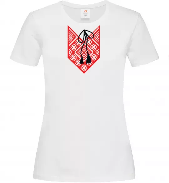 Женская футболка Red embroidery ВИШИВКА Белый фото