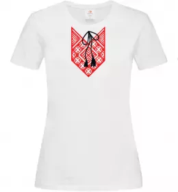 Жіноча футболка Red embroidery ВИШИВКА Білий фото