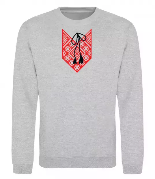 Свитшот Red embroidery ВИШИВКА Серый меланж фото