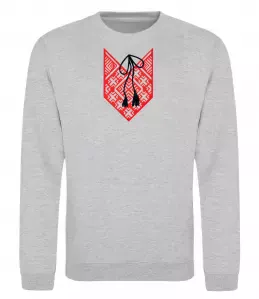 Свитшот Red embroidery ВИШИВКА Серый меланж фото