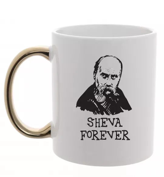 Чашка с цветной ручкой Sheva forever Золото фото