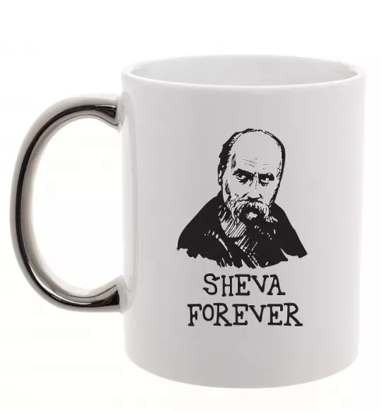 Чашка с цветной ручкой Sheva forever Серебро фото