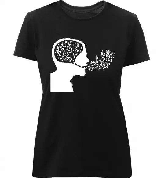 Жіноча преміум футболка MM ноти Чорний фото