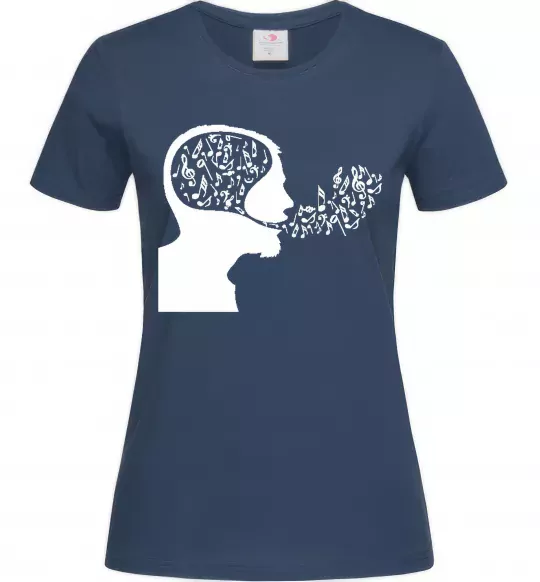 Женская футболка MM ноти Темно-синий фото