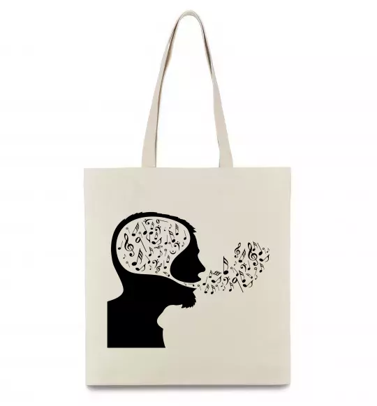 Еко-сумка MM ноти Бежевий фото