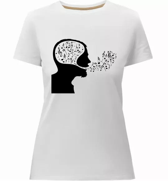 Жіноча преміум футболка MM ноти Білий фото