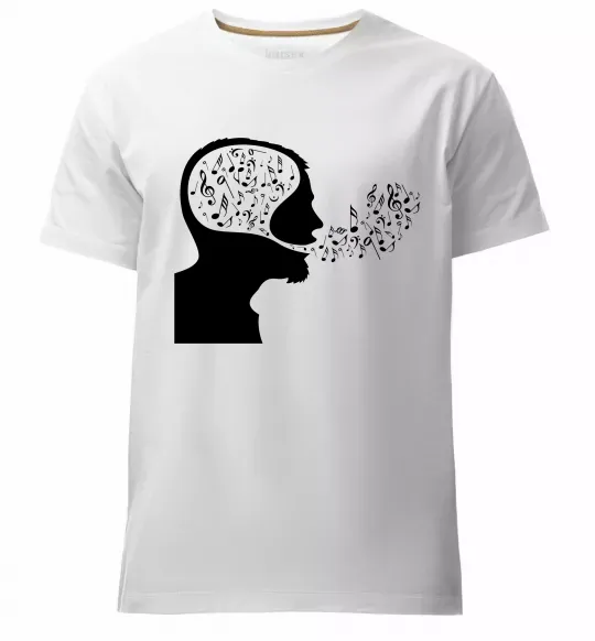 Мужская премиум футболка MM ноти Белый фото