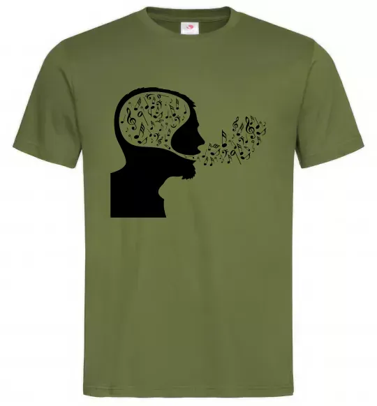 Чоловіча футболка MM ноти Оливковий фото