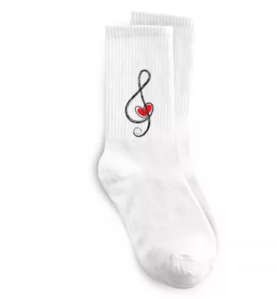 Носки Ключ скрипки Белый фото