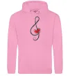 Мужская толстовка (худи) Ключ скрипки Розовый фото
