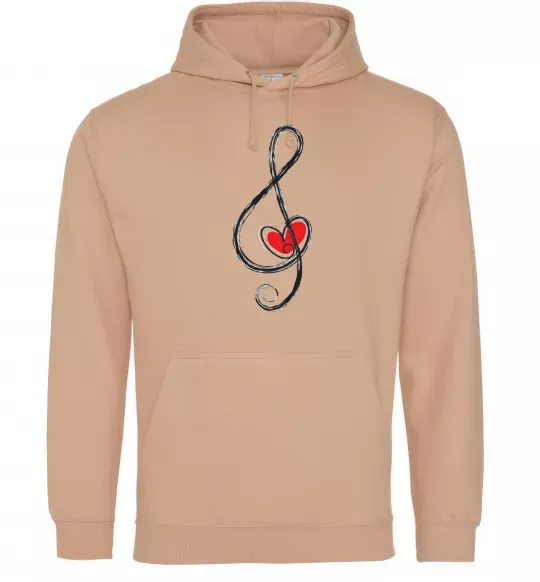 Мужская толстовка (худи) Ключ скрипки Песочный фото