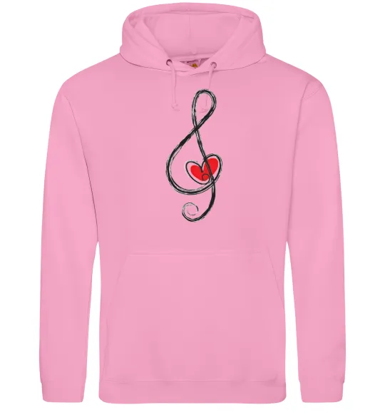 Женская толстовка (худи) Ключ скрипки Розовый фото