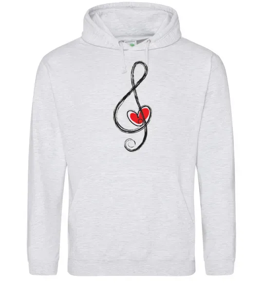 Жіноча толстовка (худі) Ключ скрипки Сірий меланж фото