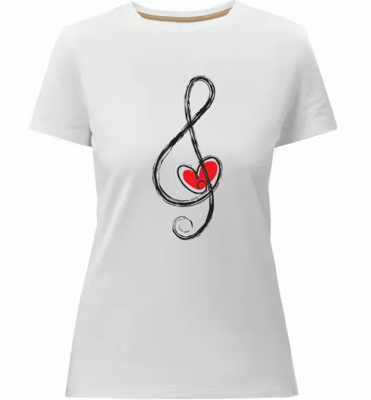 Жіноча преміум футболка Ключ скрипки Білий фото