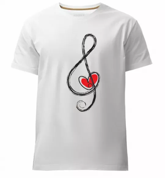 Чоловіча преміум футболка Ключ скрипки Білий фото