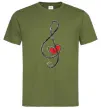 Мужская футболка Ключ скрипки Оливковый Мужская футболка Ключ скрипки Оливковый фото