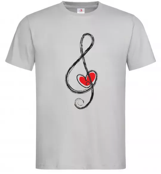 Мужская футболка Ключ скрипки Серый фото