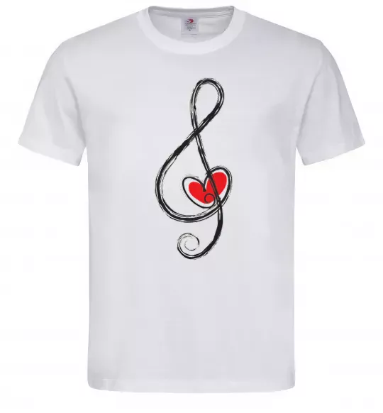 Мужская футболка Ключ скрипки Белый фото