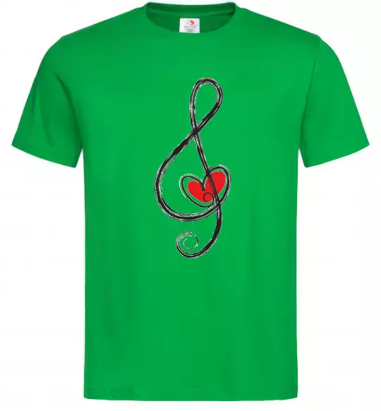 Мужская футболка Ключ скрипки Зеленый фото