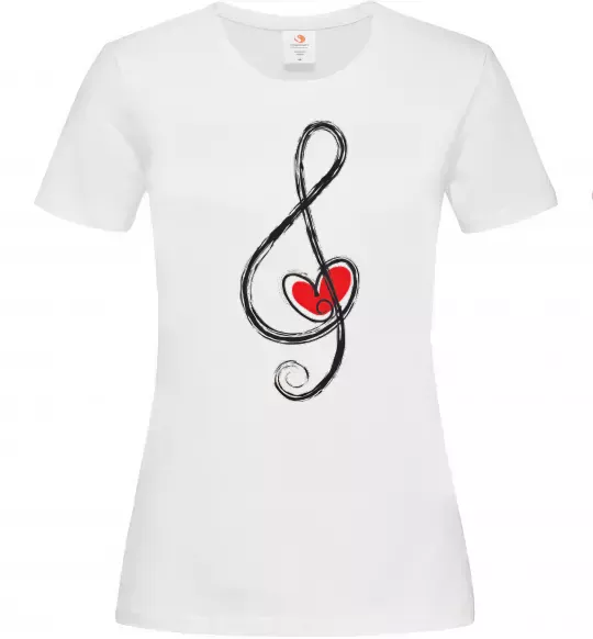 Женская футболка Ключ скрипки Белый фото