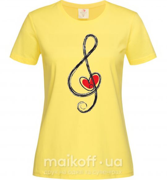 Женская футболка СКРИПИЧНЫЙ КЛЮЧ Лимонный фото