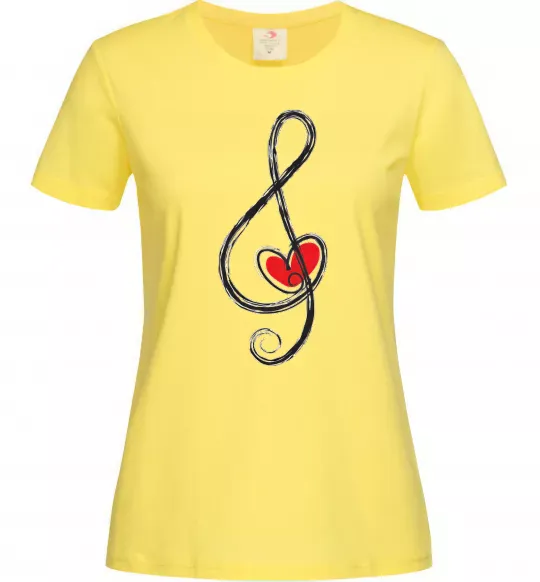 Женская футболка Ключ скрипки Лимонный фото