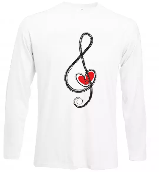 Лонгслив Ключ скрипки Белый фото