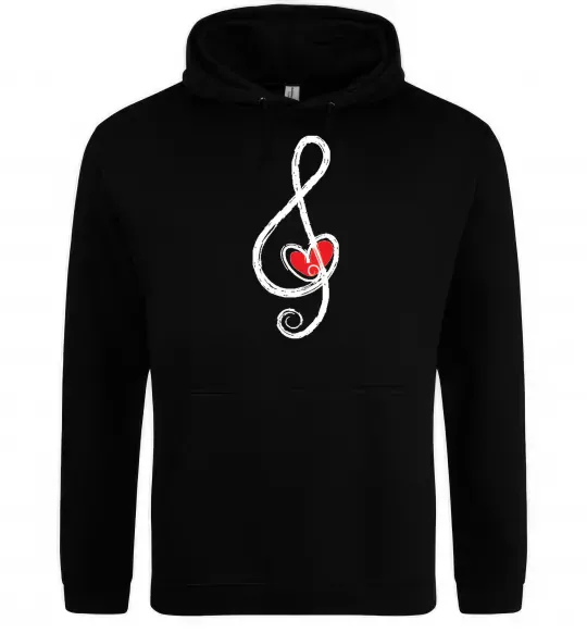 Жіноча толстовка (худі) Ключ скрипки Чорний фото