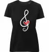 Жіноча преміум футболка Ключ скрипки Чорний фото