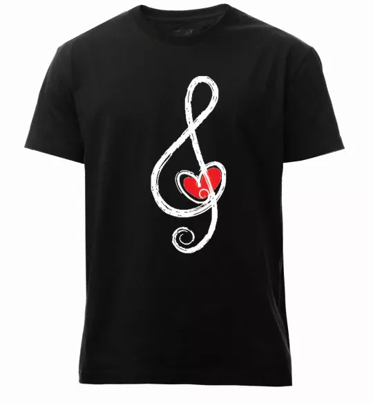 Чоловіча преміум футболка Ключ скрипки Чорний фото