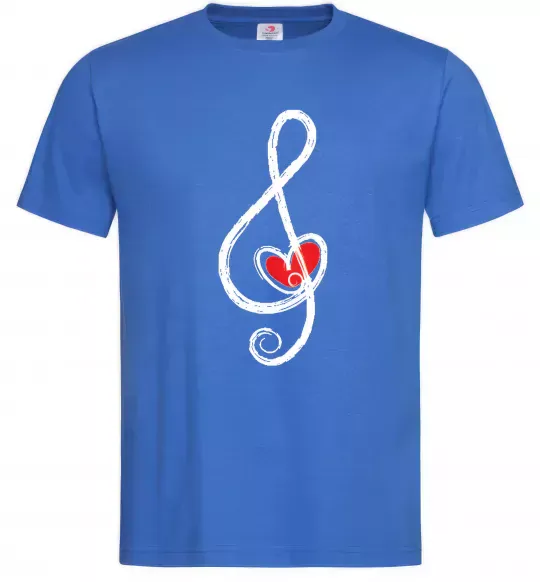 Мужская футболка Ключ скрипки Ярко-синий фото