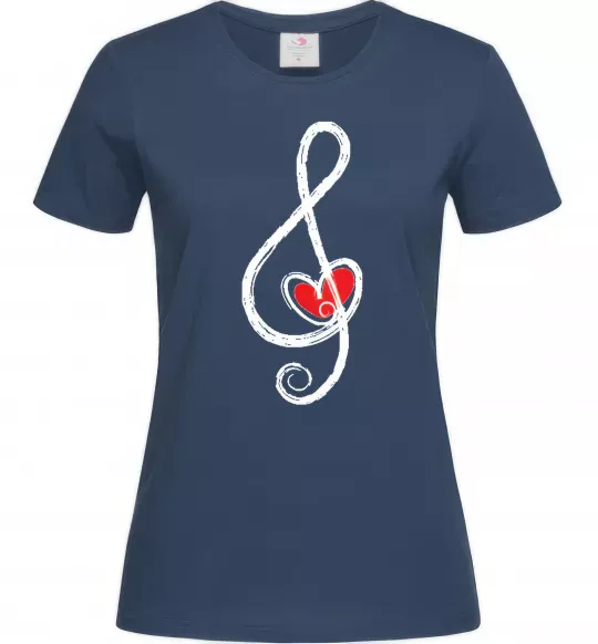 Женская футболка Ключ скрипки Темно-синий фото