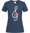 Женская футболка Ключ скрипки Темно-синий Женская футболка Ключ скрипки Темно-синий фото