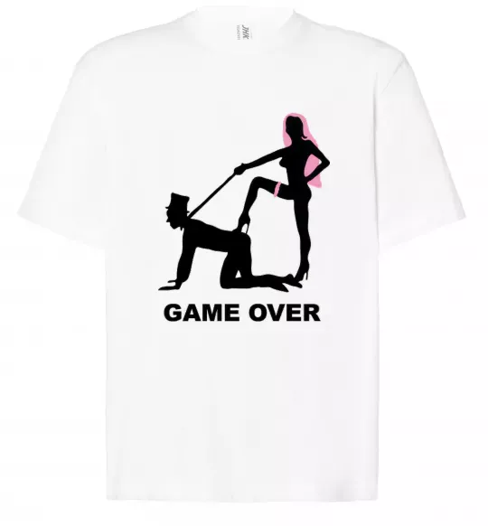 Футболка Оверсайз GAME OVER подкаблучник Білий фото