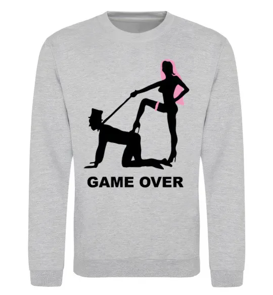Свитшот GAME OVER подкаблучник Серый меланж фото
