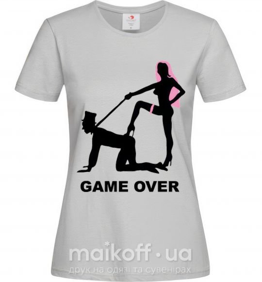 Жіноча футболка GAME OVER подкаблучник Сірий фото