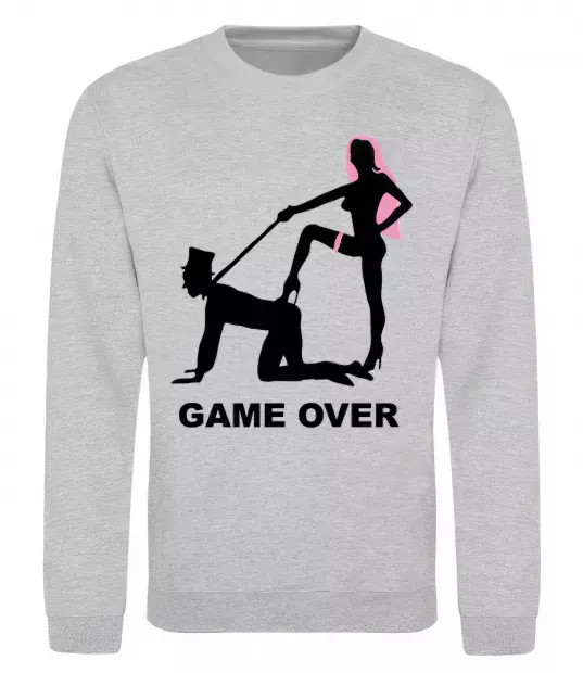 Світшот GAME OVER подкаблучник Сірий меланж фото