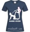 Жіноча футболка GAME OVER подкаблучник Темно-синій фото
